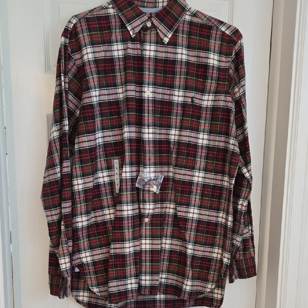 Ralph Lauren Men's Plaid Button Down Shirt - Red, Green, White